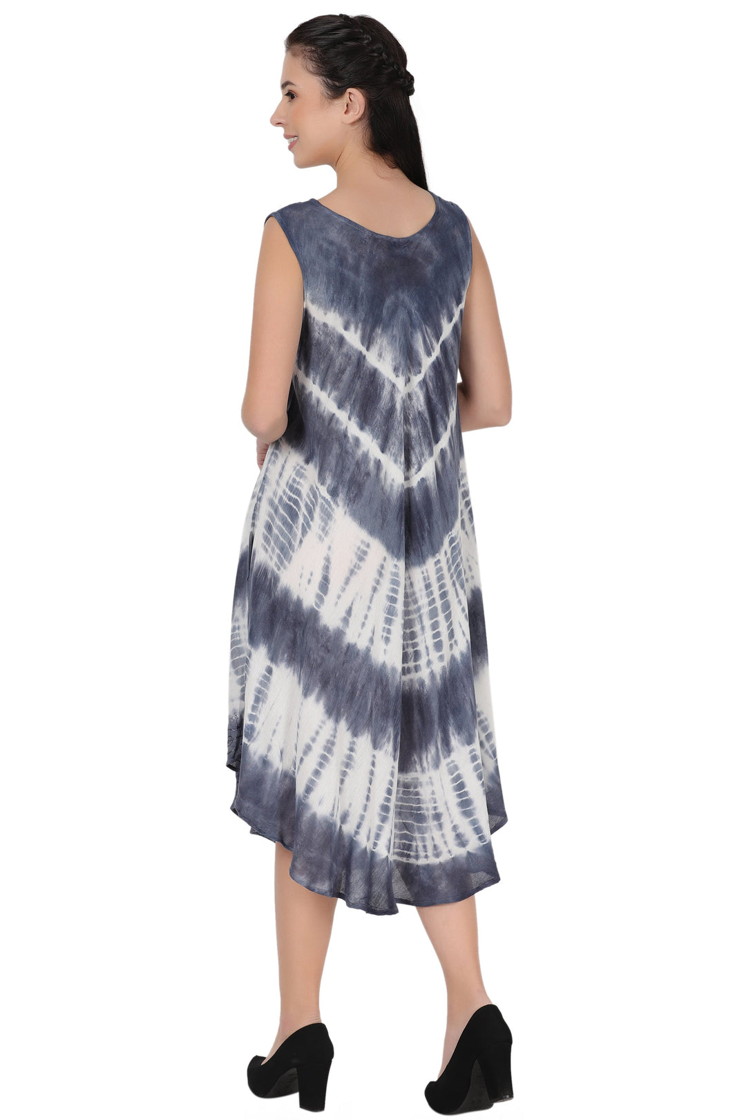 Sleeveless Tie Dye Long Umbrella Dress 482122