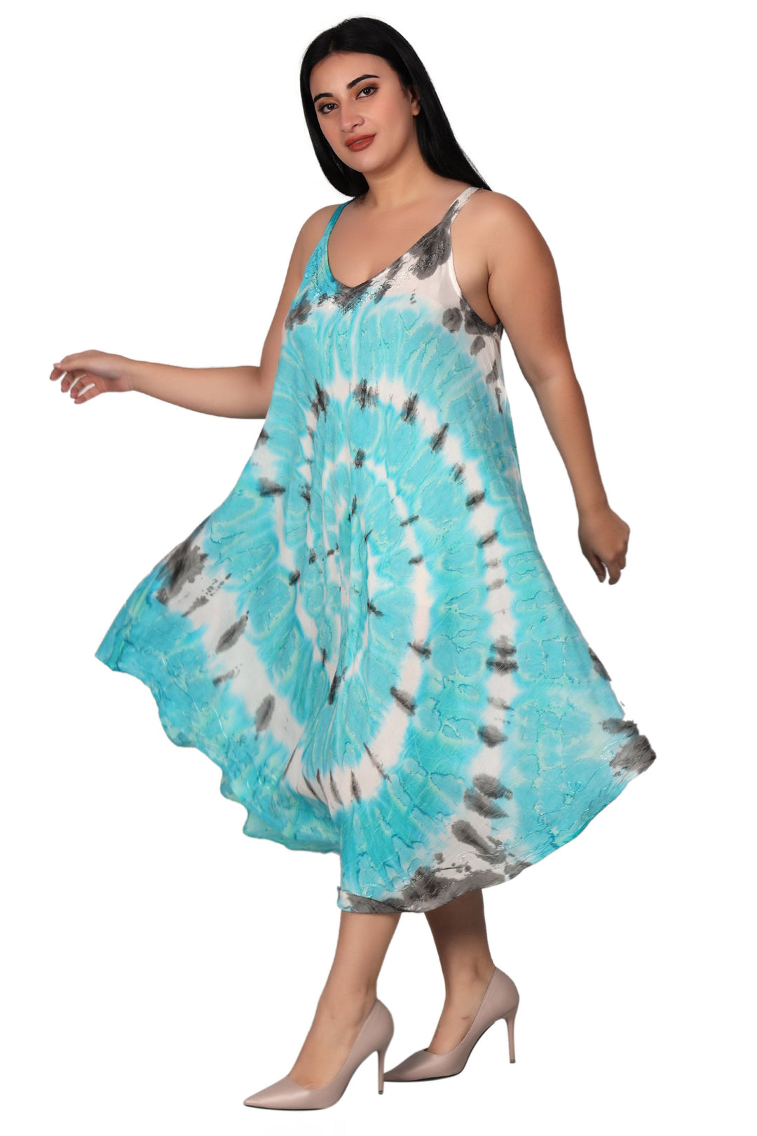 Spaghetti Strap Tie Dye Dress 482174