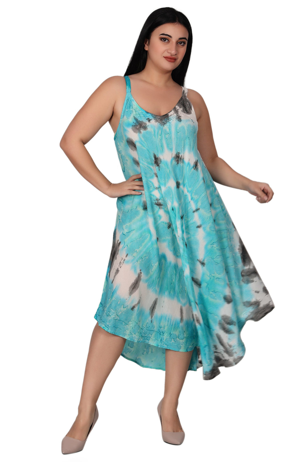 Spaghetti Strap Tie Dye Dress 482174