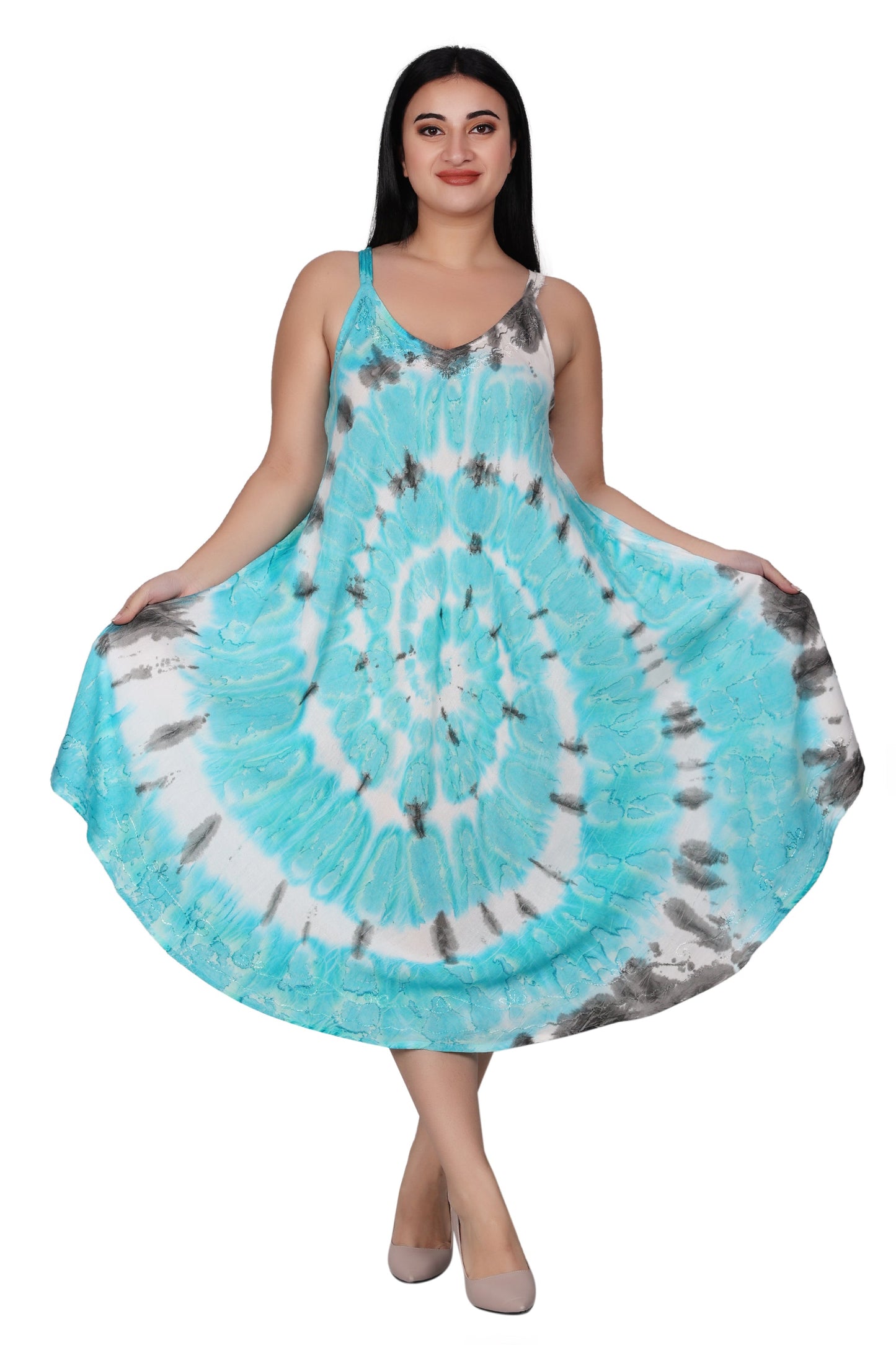 Spaghetti Strap Tie Dye Dress 482174