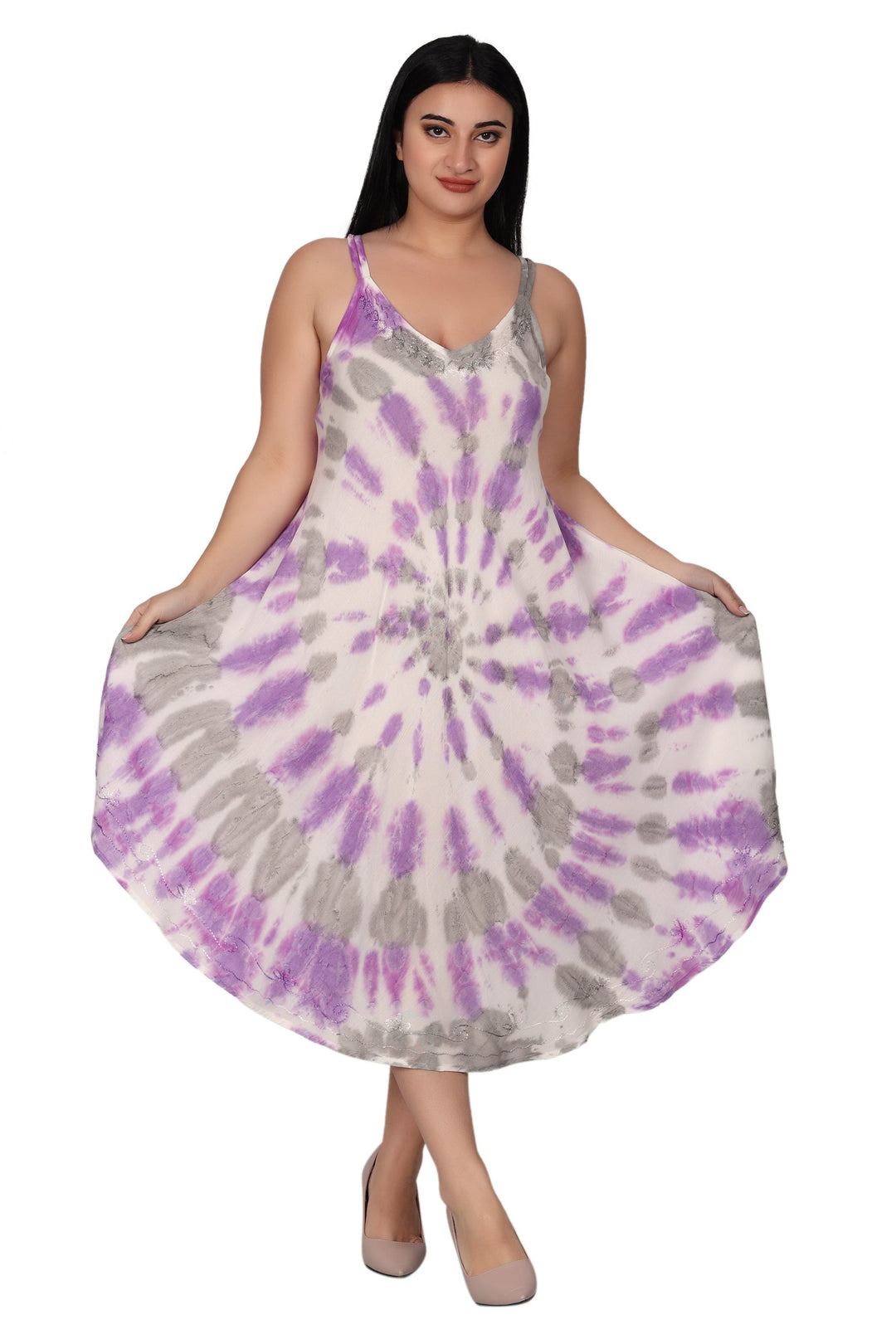 Spaghetti Strap Tie Dye Dress 482174