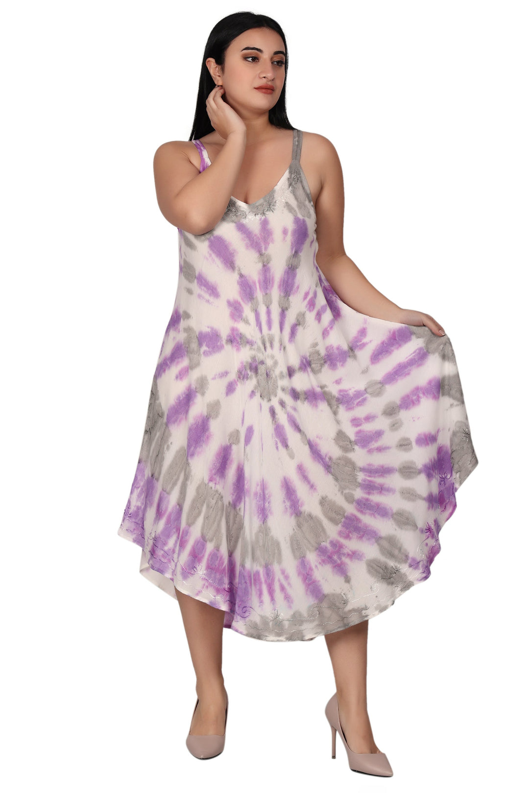 Spaghetti Strap Tie Dye Dress 482174