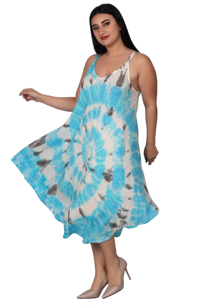 Spaghetti Strap Tie Dye Dress 482174