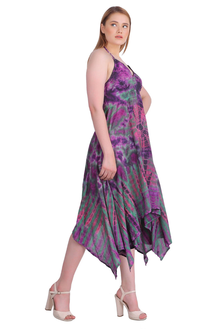 Tie Dye Acid Wash Dress (S/M-1X/2X) 4 Colors ADL30331