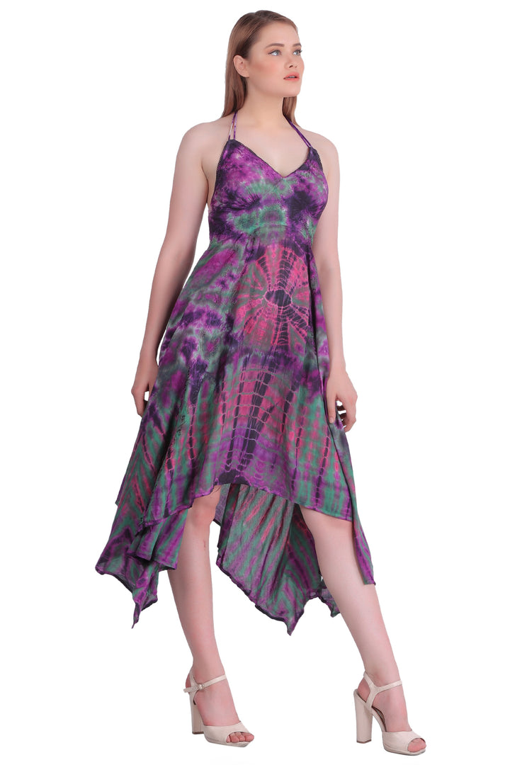 Tie Dye Acid Wash Dress (S/M-1X/2X) 4 Colors ADL30331