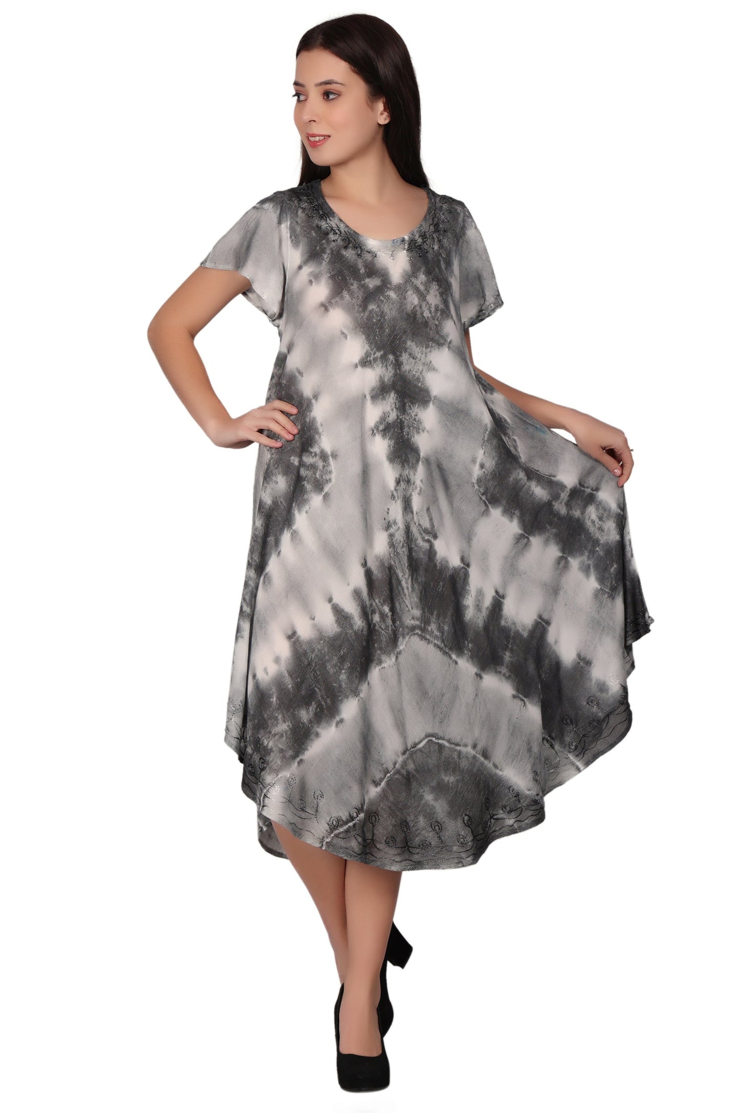 Tie Dye Cap Sleeve Dress 482207SLV