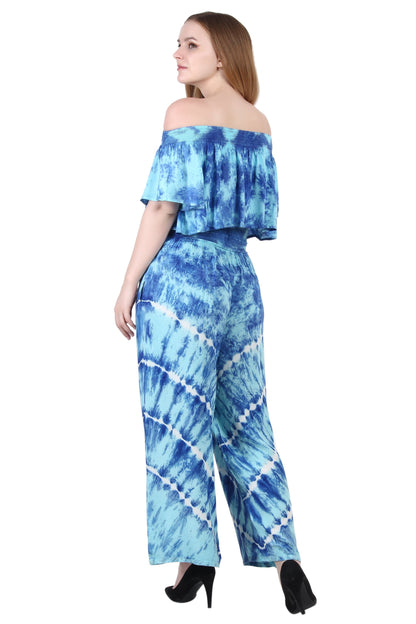 Tie Dye Off Shoulder Top & Pant Set WS-7010