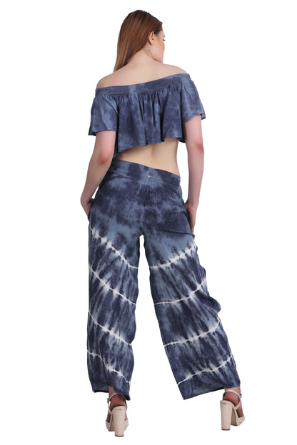 Tie Dye Off Shoulder Top & Pant Set WS-7010