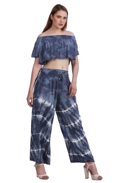 Tie Dye Off Shoulder Top & Pant Set WS-7010