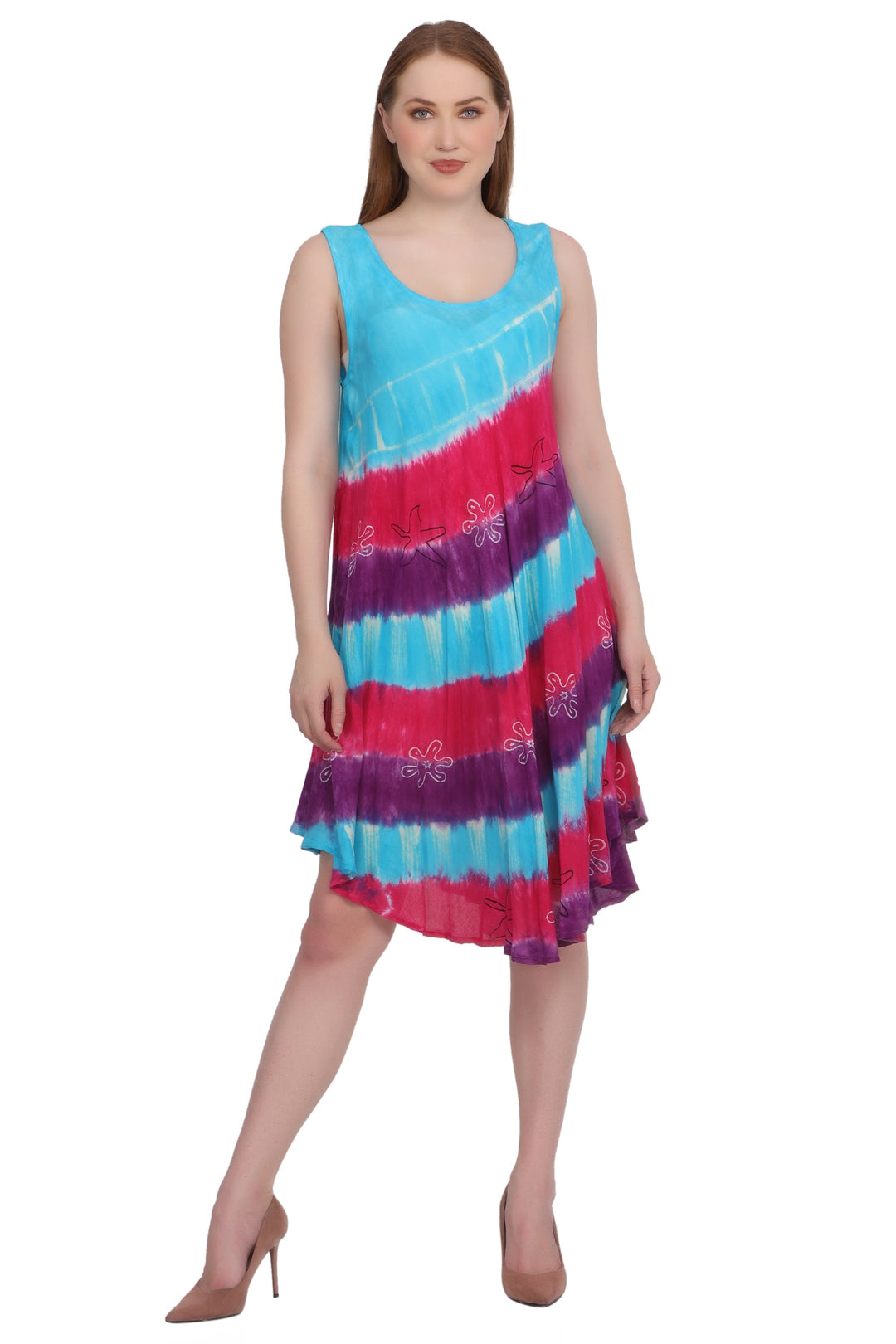 Tri-Color Tie Dye Dress 422213RR