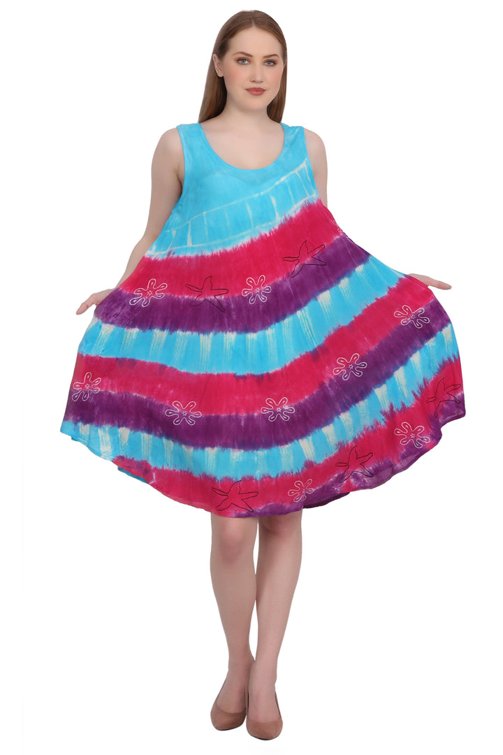 Tri-Color Tie Dye Dress 422213RR