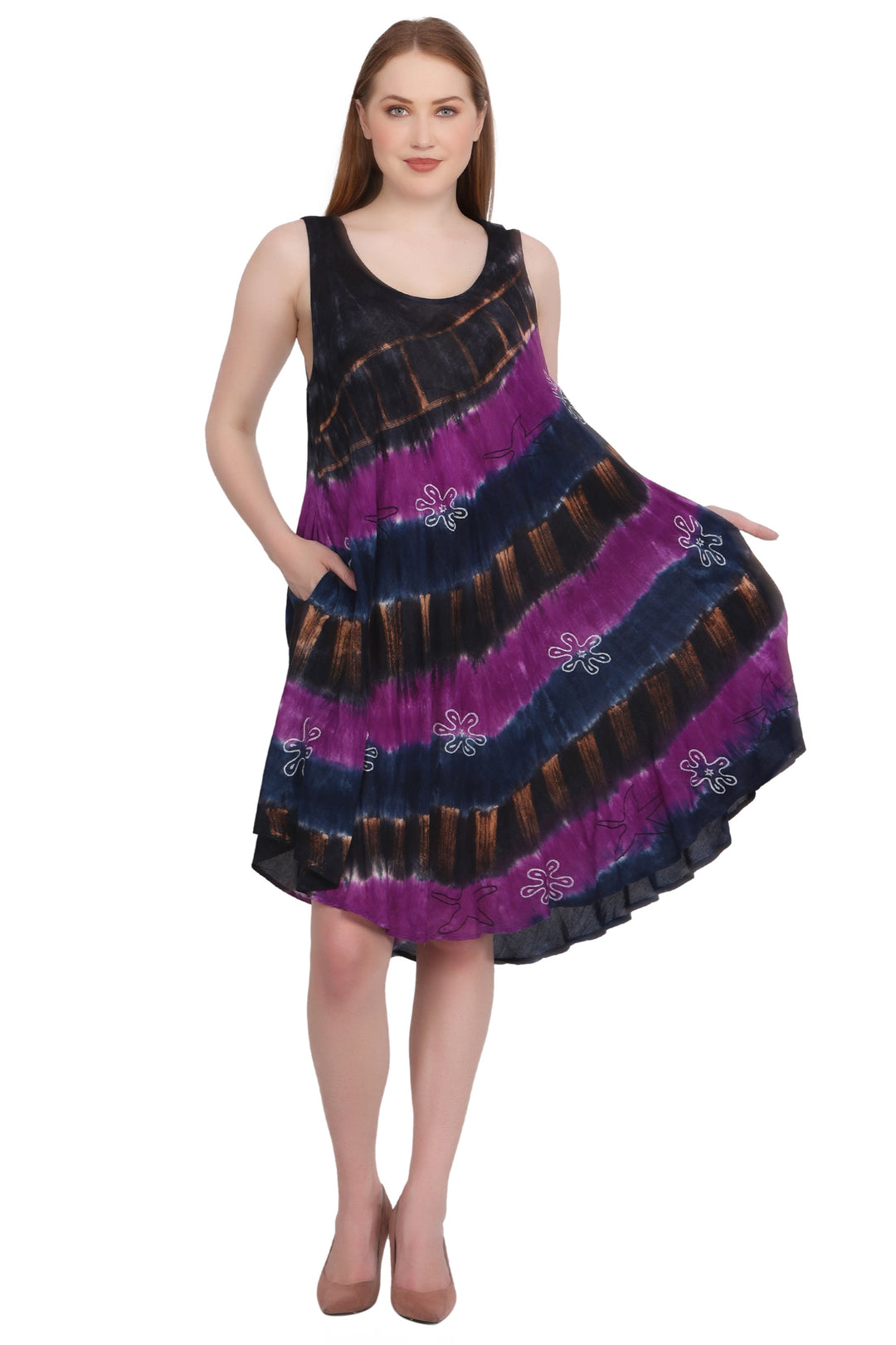 Tri-Color Tie Dye Dress 422213RR