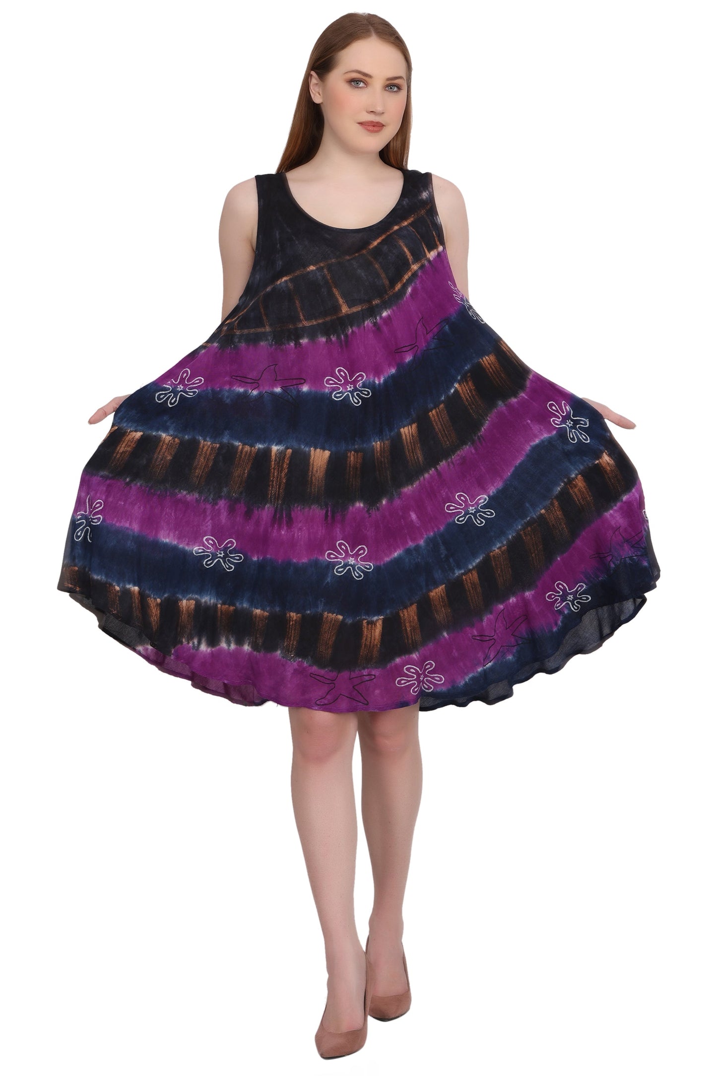 Tri-Color Tie Dye Dress 422213RR