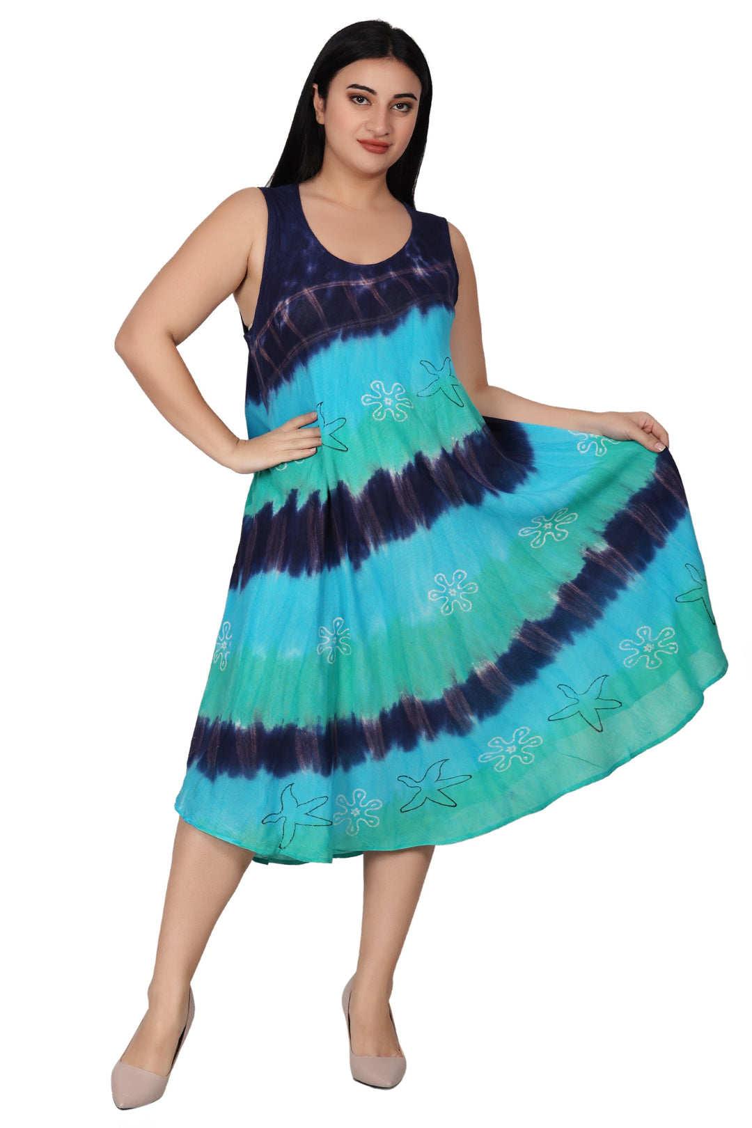 Tri-Color Tie Dye Dress 422213RR