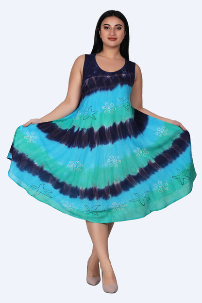 Tri-Color Tie Dye Dress 422213RR