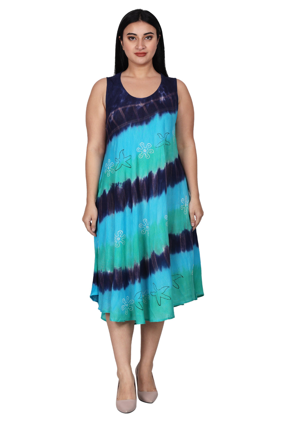 Tri-Color Tie Dye Dress 422213RR