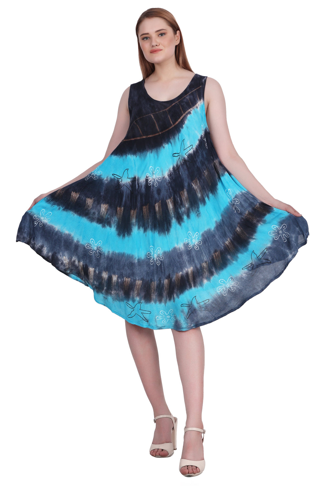 Tri-Color Tie Dye Dress 422213RR