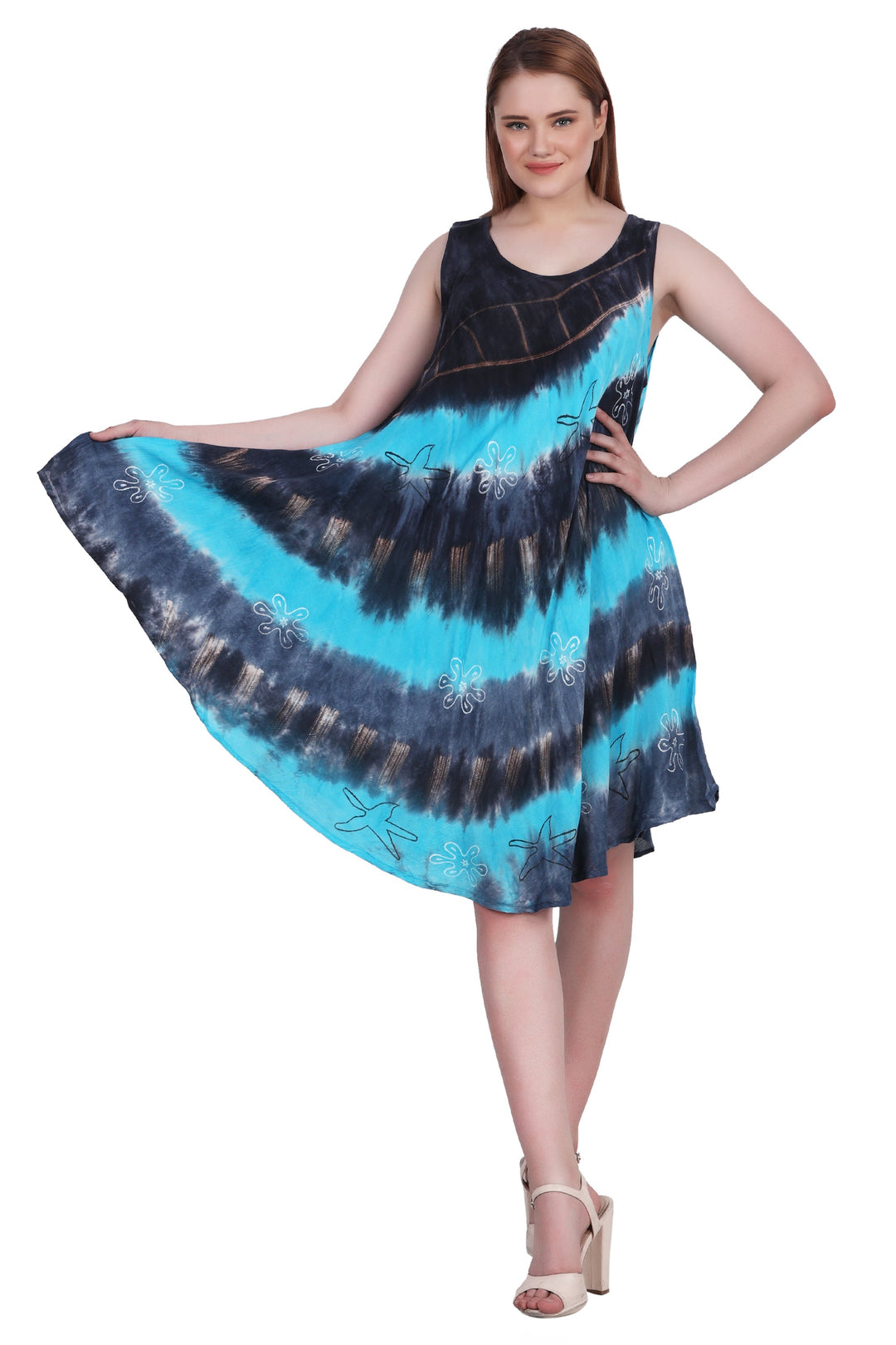 Tri-Color Tie Dye Dress 422213RR