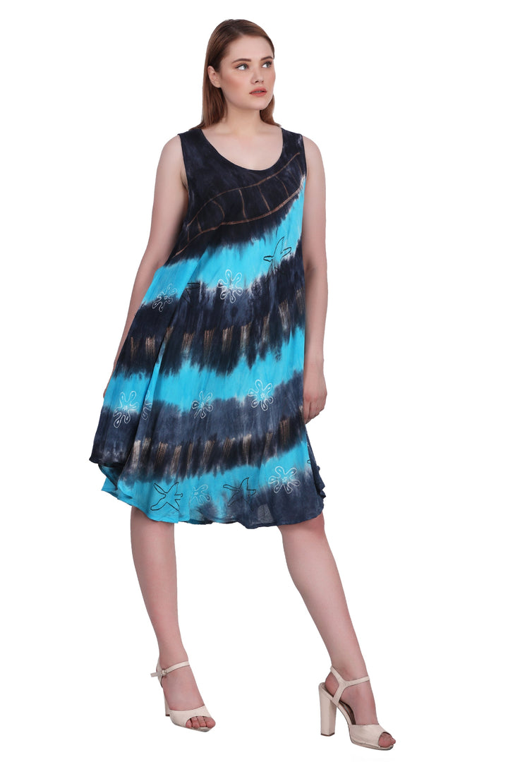 Tri-Color Tie Dye Dress 422213RR