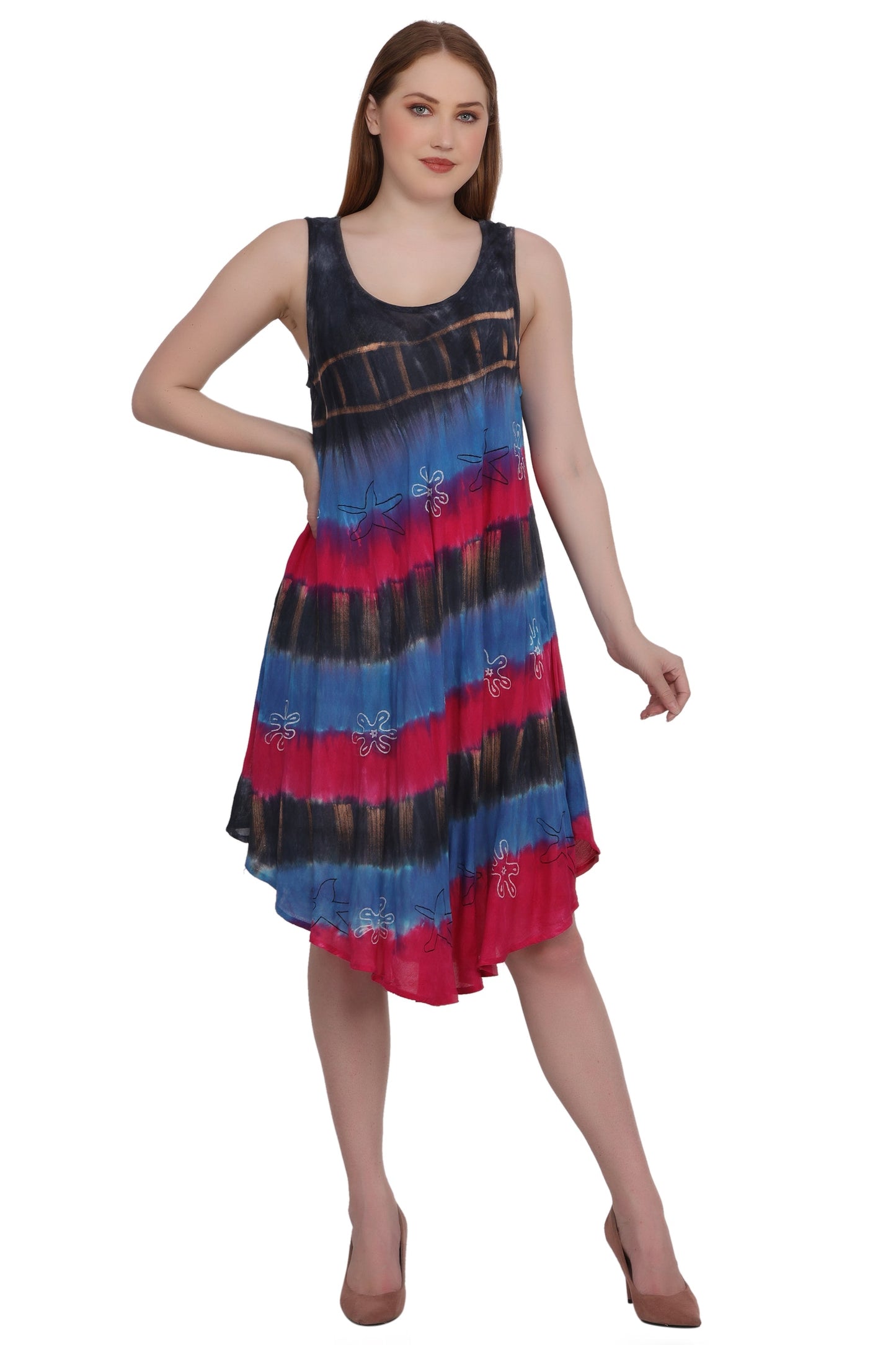 Tri-Color Tie Dye Dress 422213RR