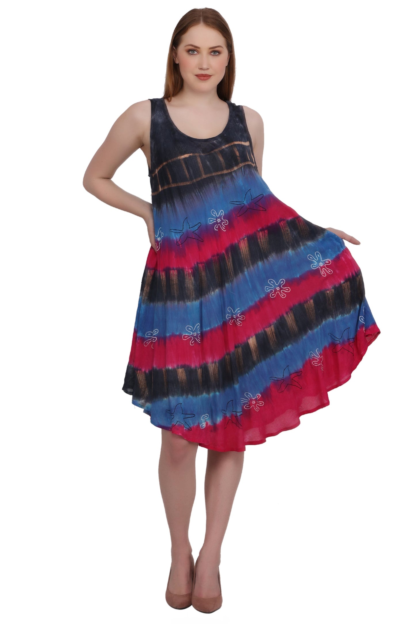 Tri-Color Tie Dye Dress 422213RR