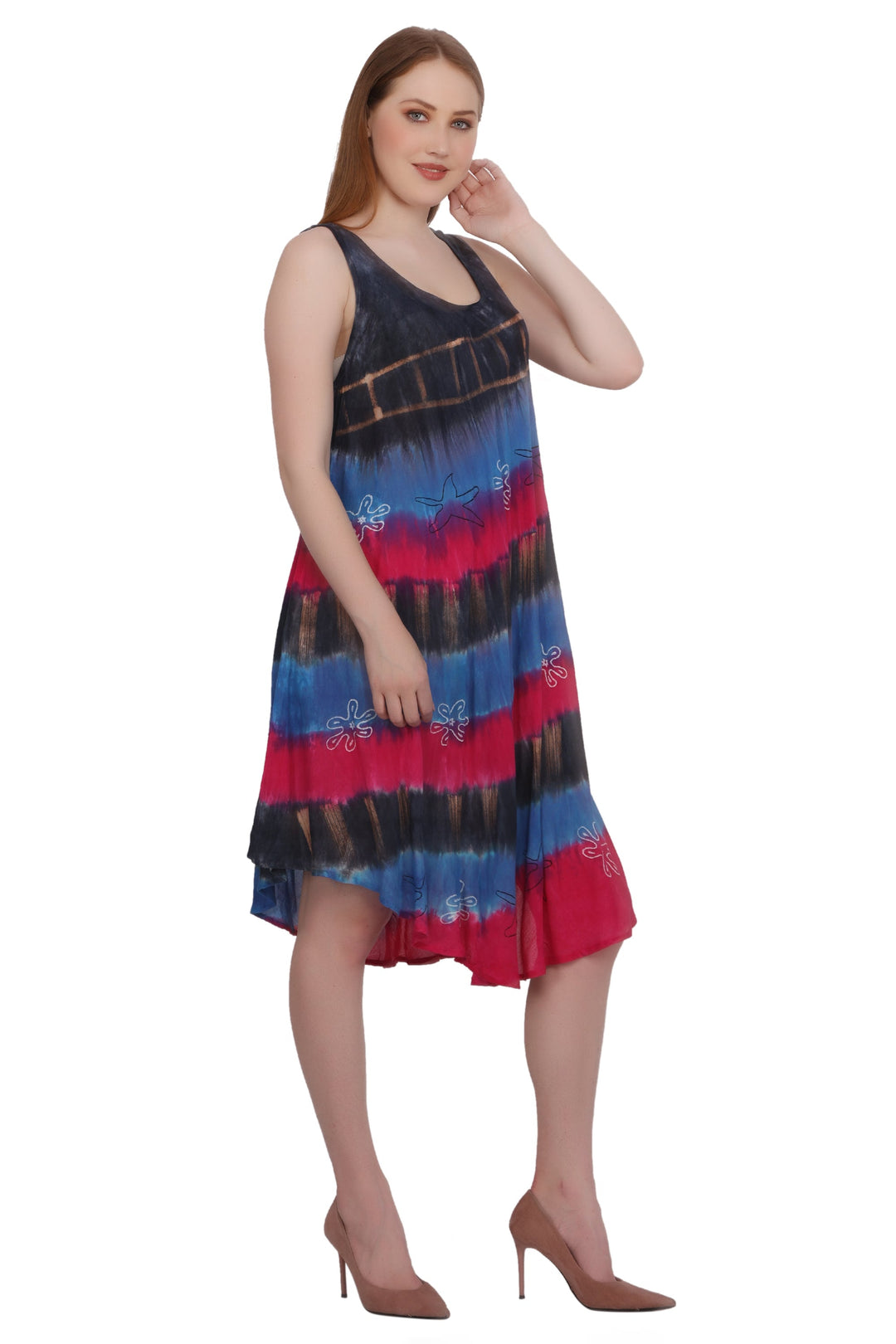 Tri-Color Tie Dye Dress 422213RR