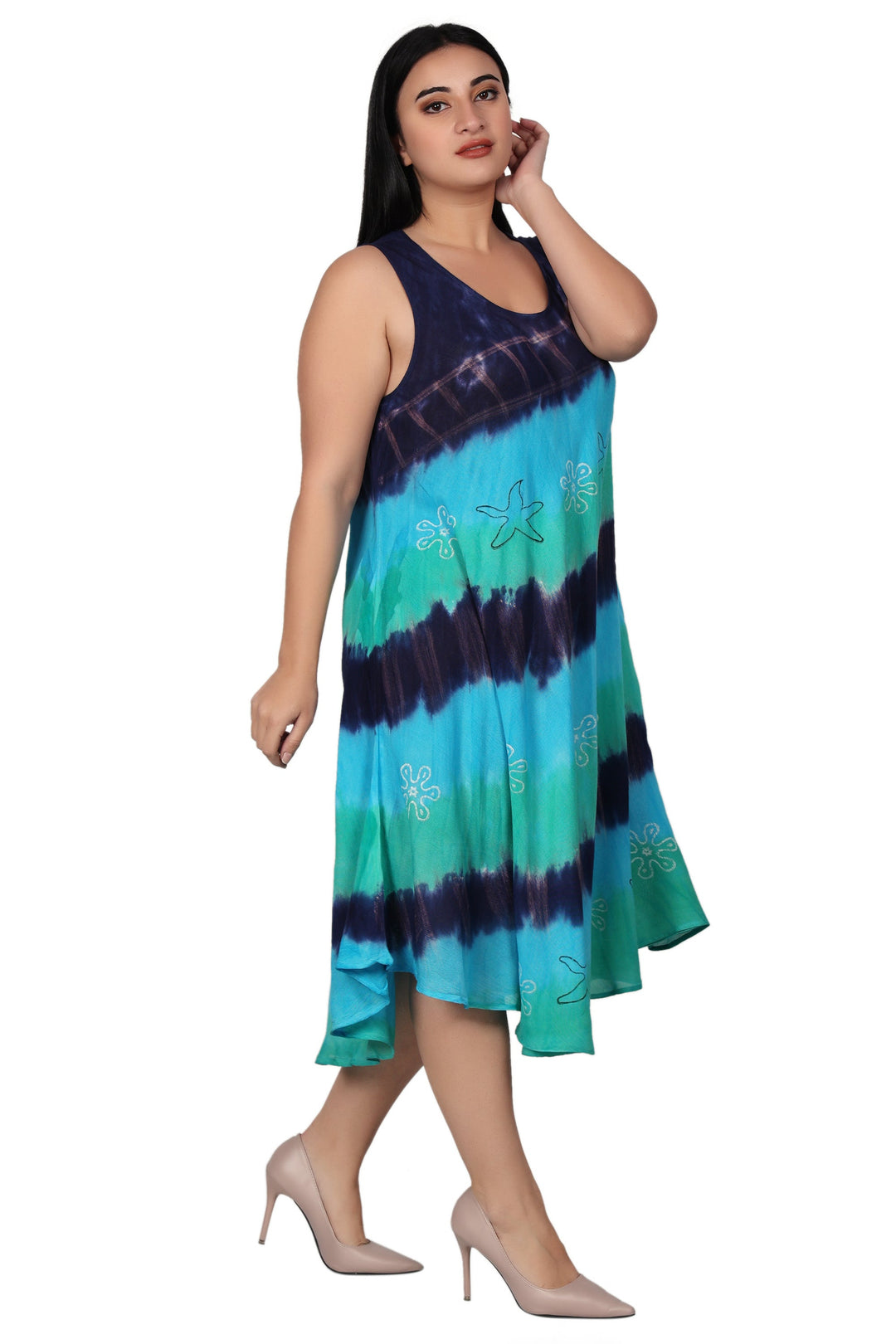 Tri-Color Tie Dye Dress 422213RR