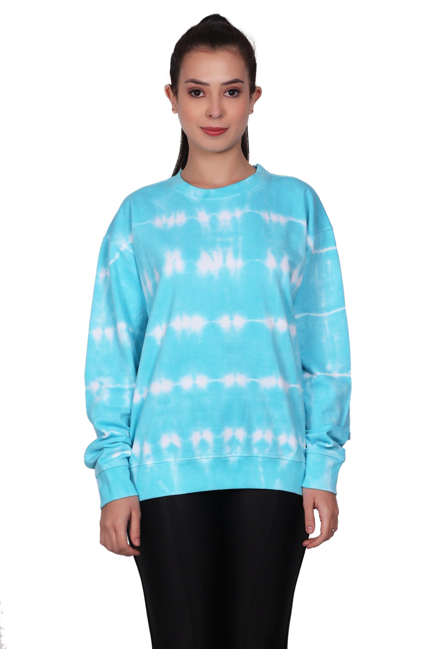 Unisex Tie Dye Crewneck Cotton Blend Comfortable Activewear 8604