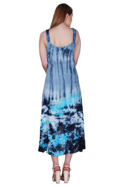 V-Neck Tie Dye Beach Dress w/ Pockets 482195CCT