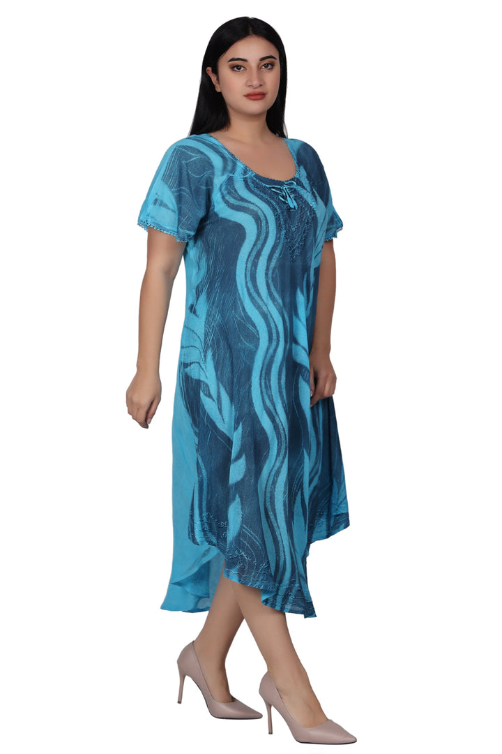 Wavy Tie Dye Dress 482164-SLVD - Advance Apparels Inc