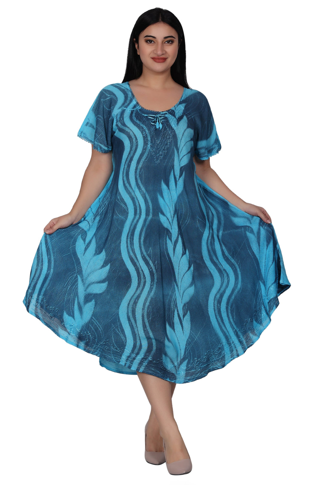 Wavy Tie Dye Dress 482164-SLVD