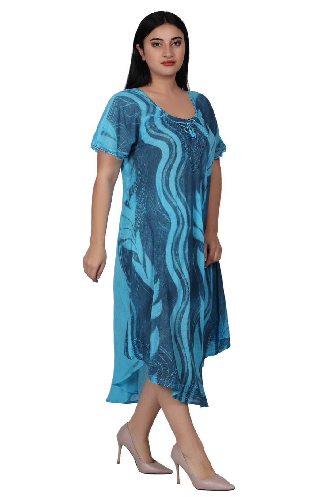 Wavy Tie Dye Dress 482164-SLVD