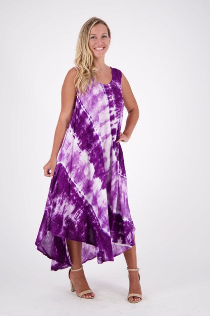 Wide Strap Tie Dye Sleeveless Dress 522184