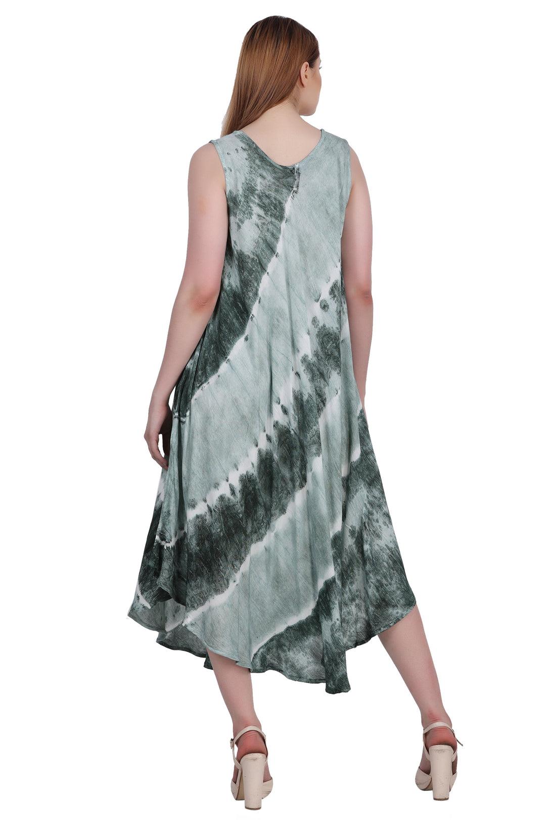 Wide Strap Tie Dye Sleeveless Dress 522184