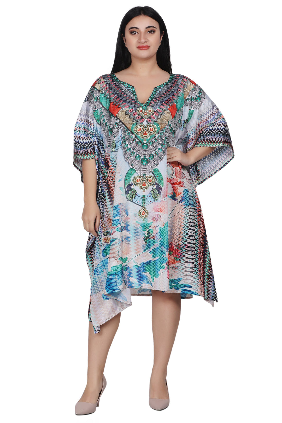 Womens Mid Length Kaftan Cover Up PD-9542