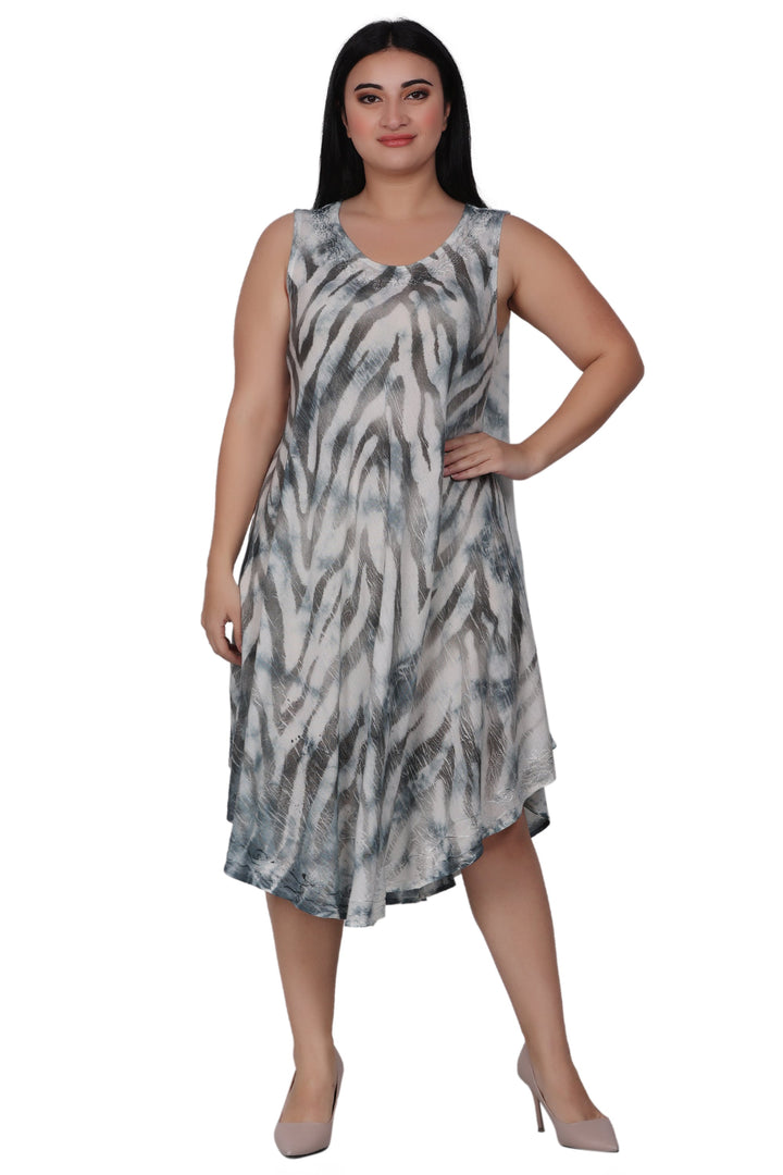 Zebra Print Tie Dye Dress 482150R