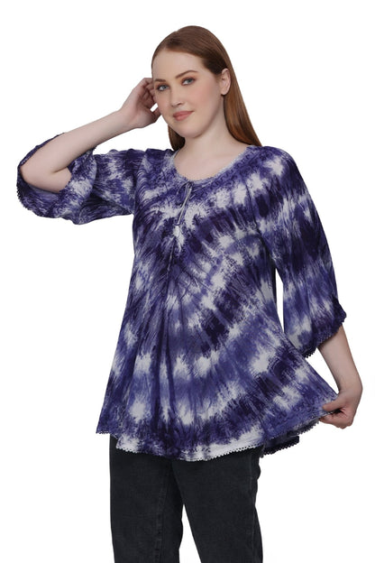 3/4 Sleeve Tie Dye Blouse T-3214LS - Advance Apparels Inc