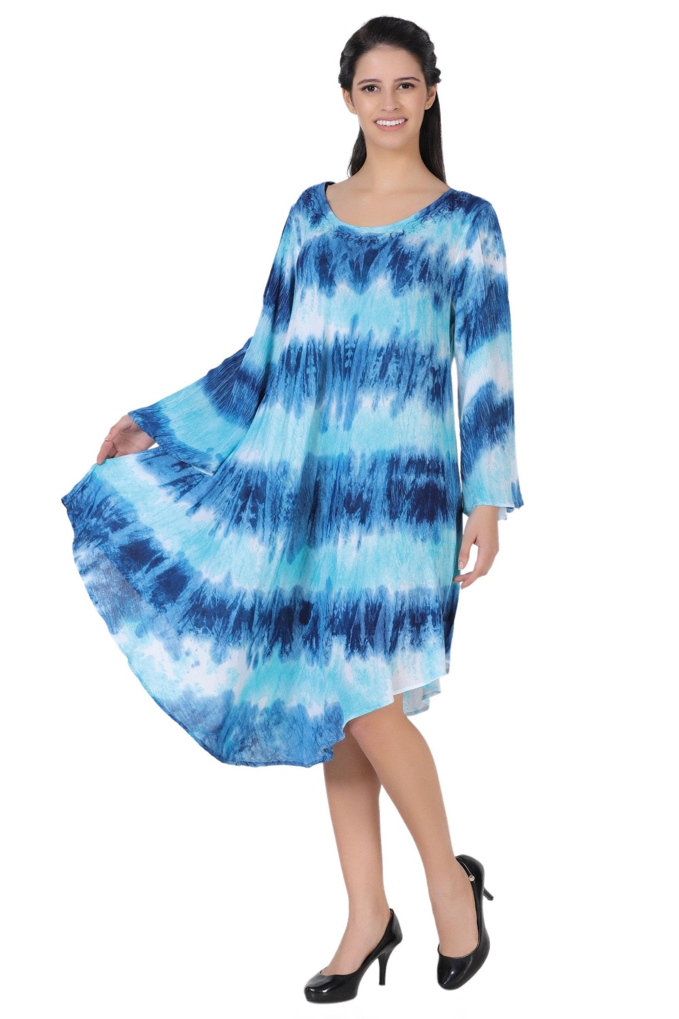 3/4 Sleeve Tie Dye Dress 462198LSLV - Advance Apparels Inc