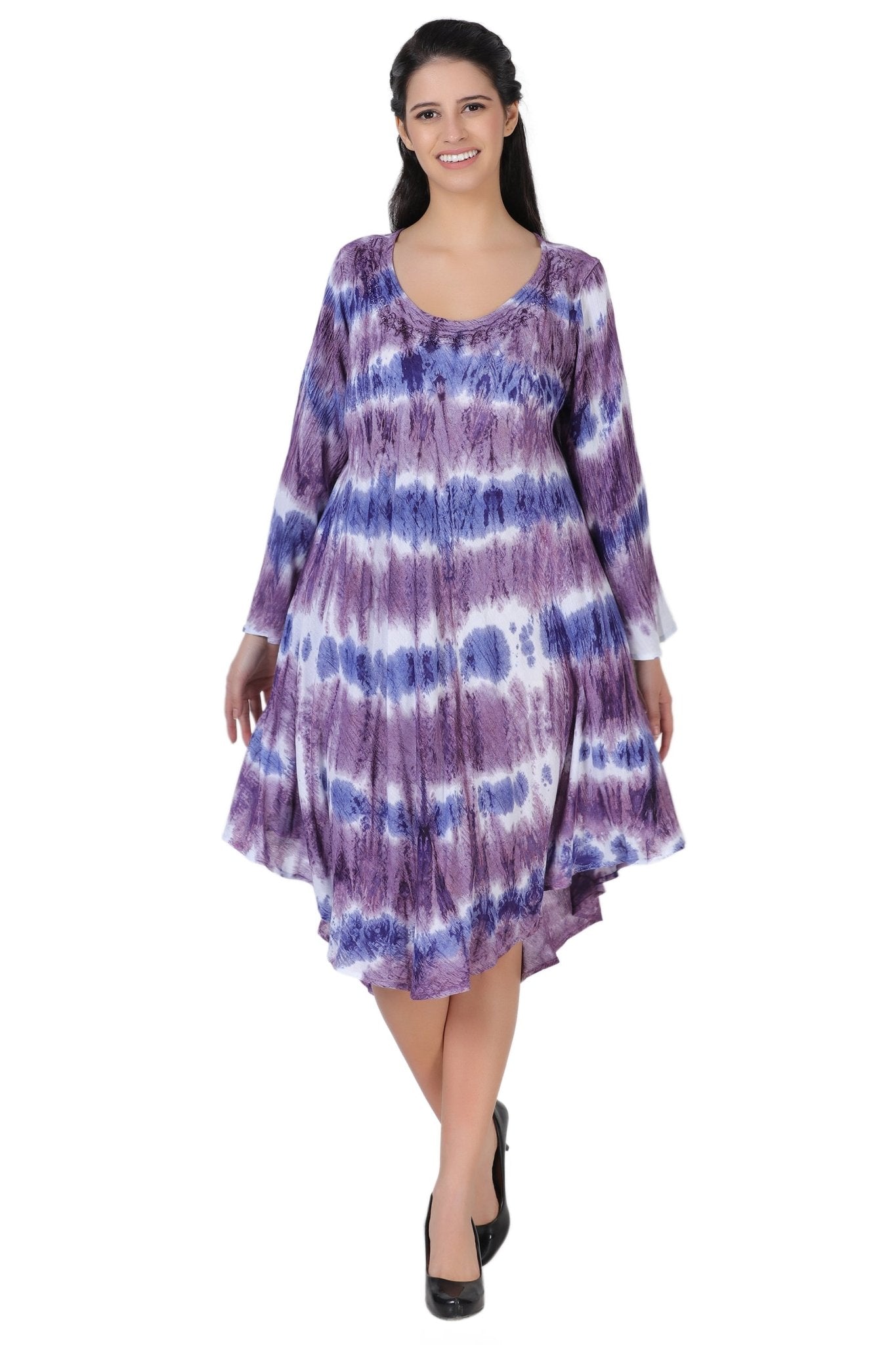 3/4 Sleeve Tie Dye Dress 462198LSLV - Advance Apparels Inc