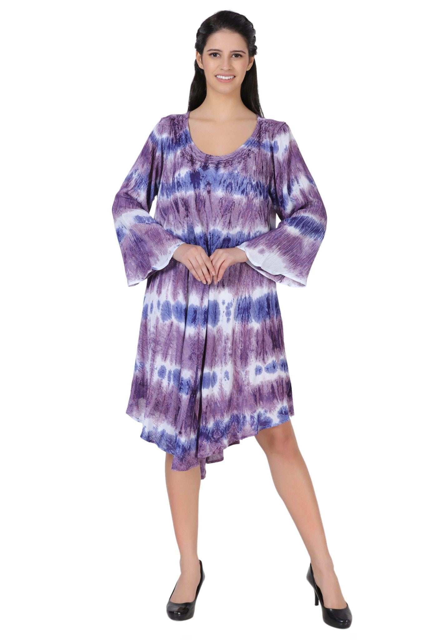 3/4 Sleeve Tie Dye Dress 462198LSLV - Advance Apparels Inc