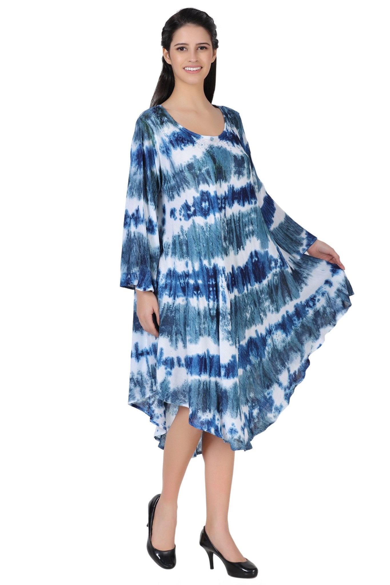 3/4 Sleeve Tie Dye Dress 462198LSLV - Advance Apparels Inc