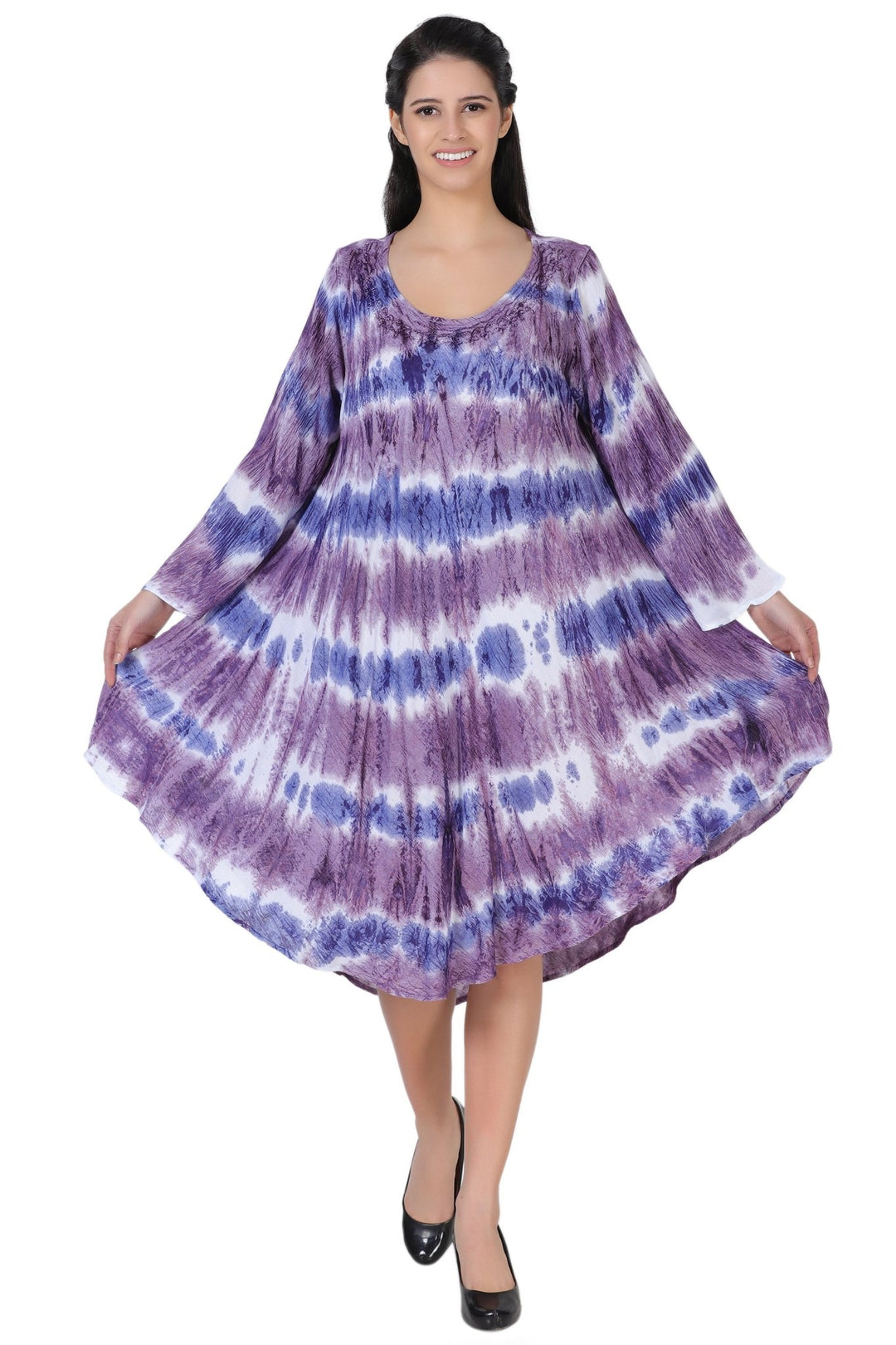 3/4 Sleeve Tie Dye Dress 462198LSLV - Advance Apparels Inc