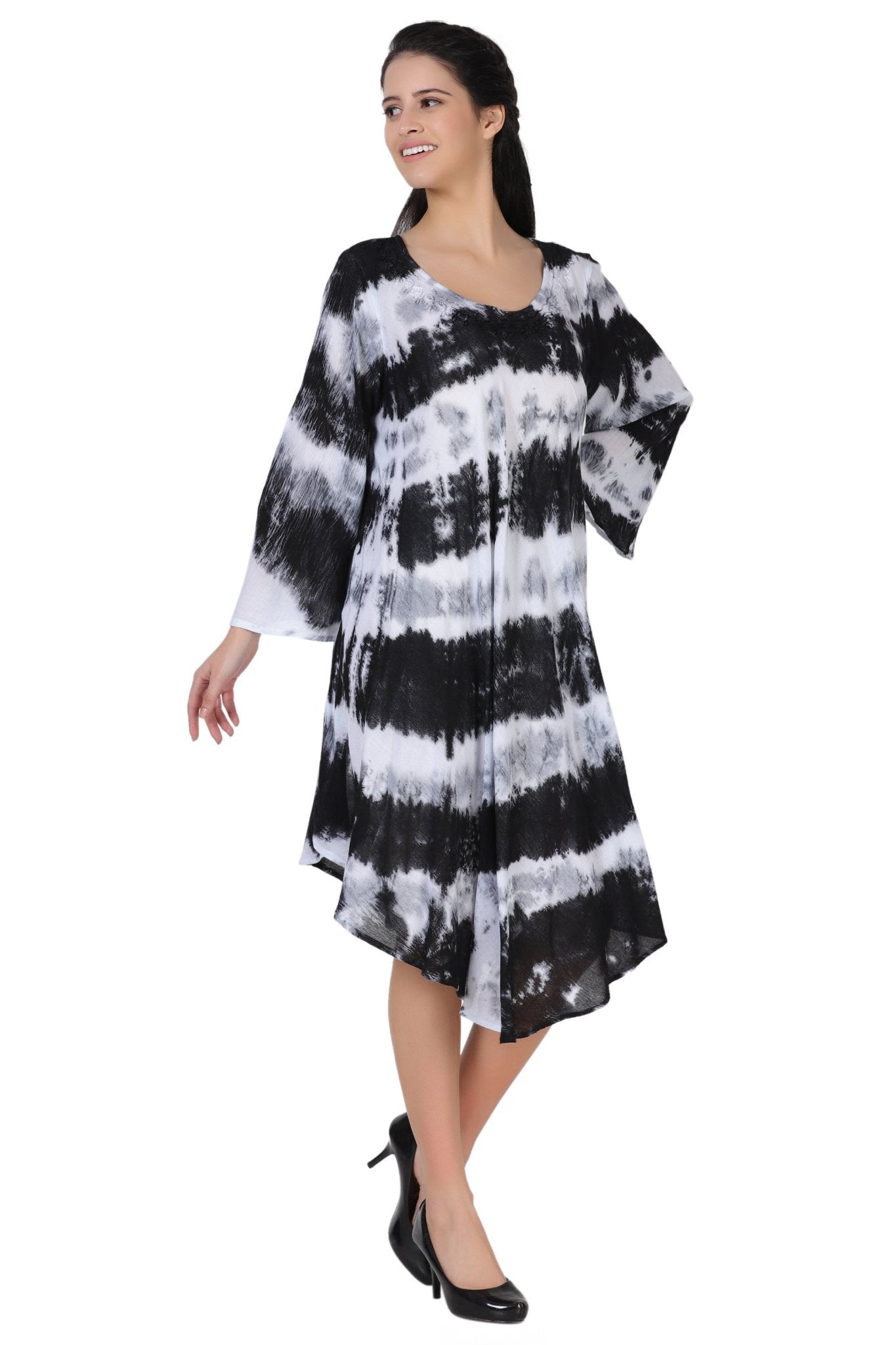 3/4 Sleeve Tie Dye Dress 462198LSLV - Advance Apparels Inc