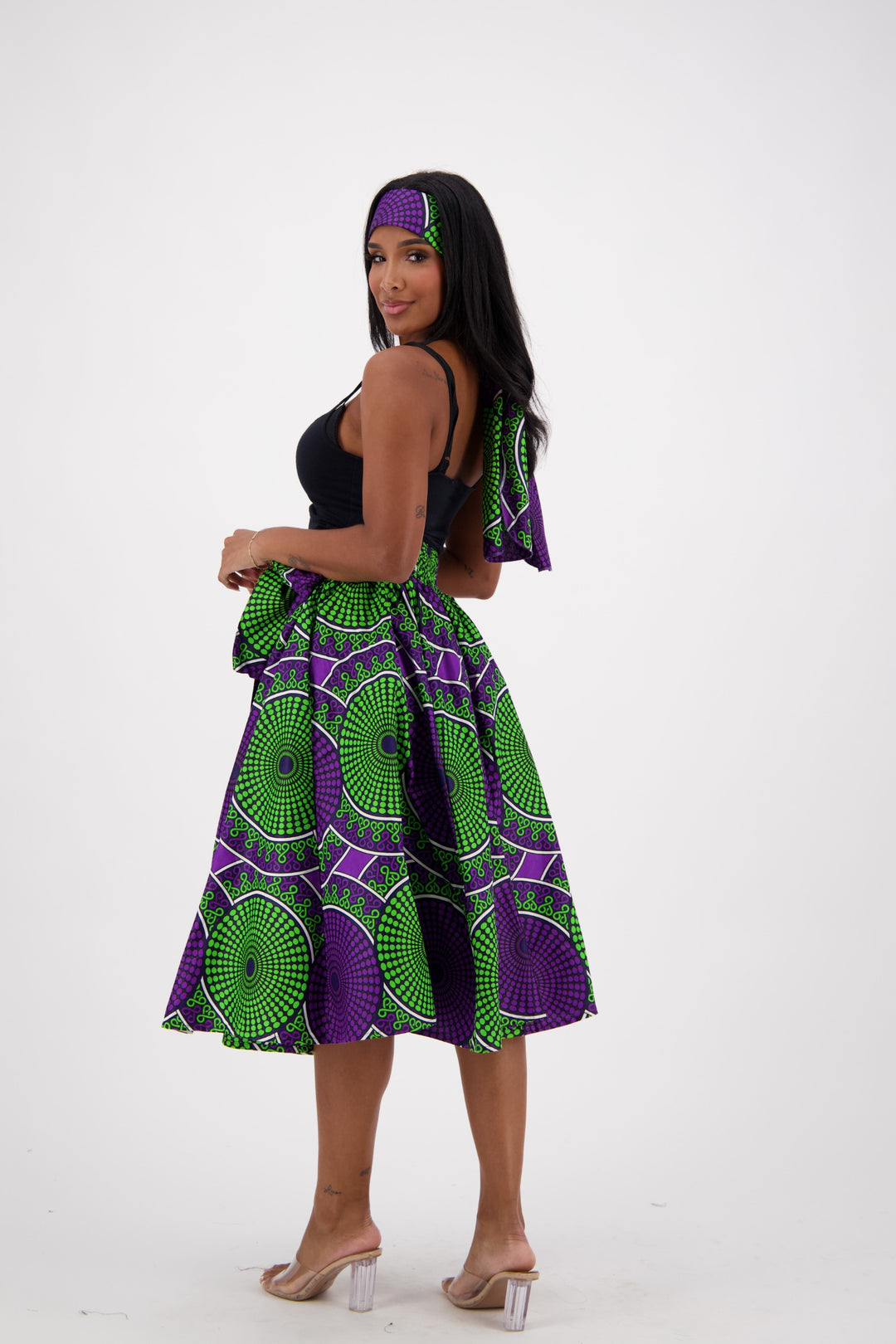 Mid-Length African Print Skirt 16321-237