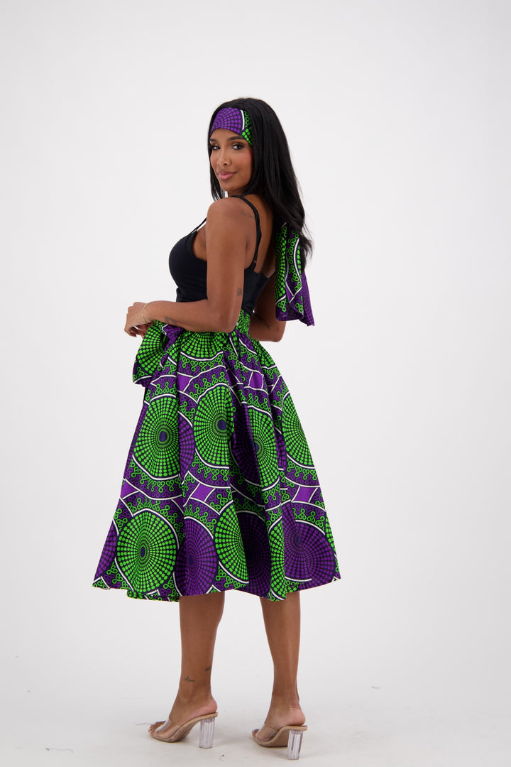 Mid-Length African Print Skirt 16321-237