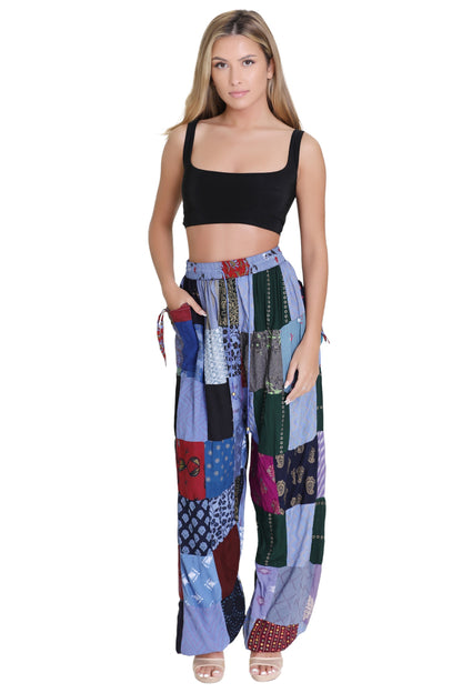 Wide Leg Patchwork Pants PAT-3259