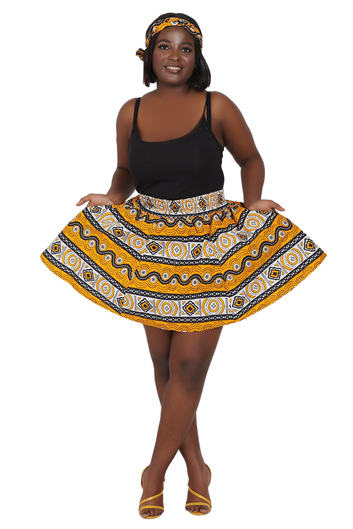 Short Length African Print Skirt One Size Fits Most 16412