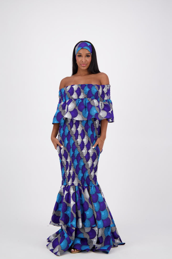 African Print Mermaid Dress AD-2289-239