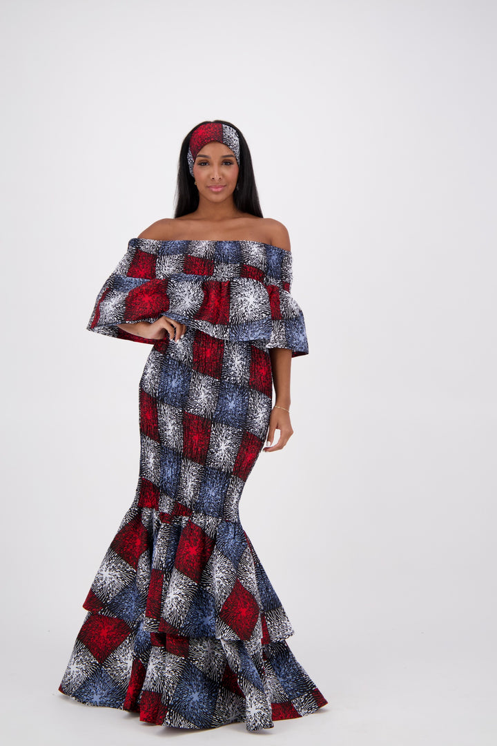 African Print Mermaid Dress AD-2289-241