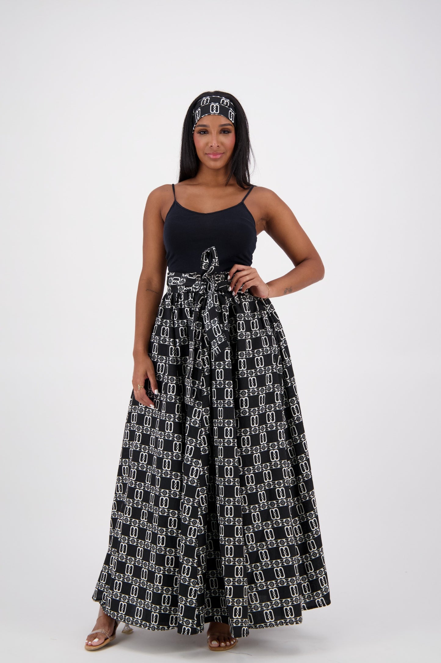 SIlk/Poly Blend Long Maxi Skirt 24317-B076